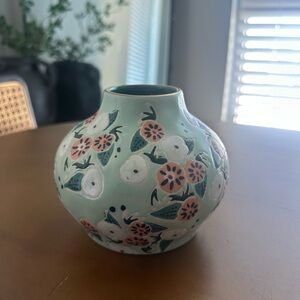 Anthropologie Floral Ceramic Vase